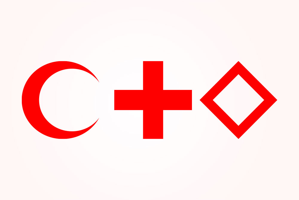 Red Cross, Crescent and Crystal Signs