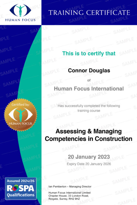 Assessing and Managing Competencies in Construction Course Certification