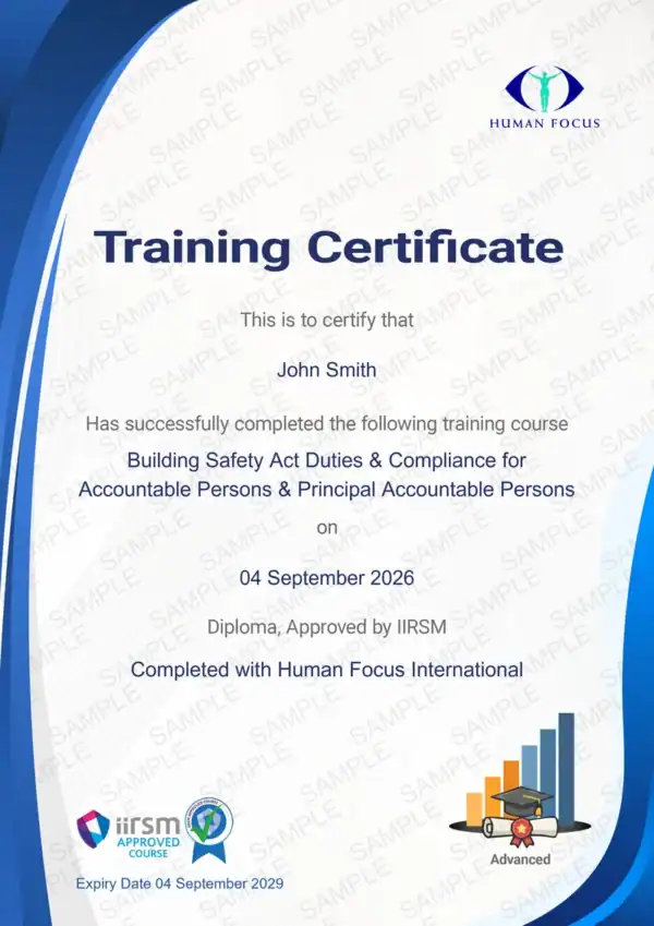 Building Safety Act Duties & Compliance for Accountable Persons & Principal Accountable Persons Training Certificate