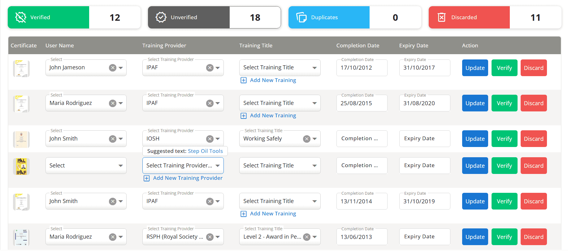 Bulk Certificate Upload