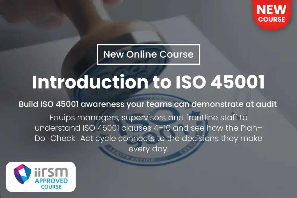 Course Announcement Introduction to ISO 45001 Training