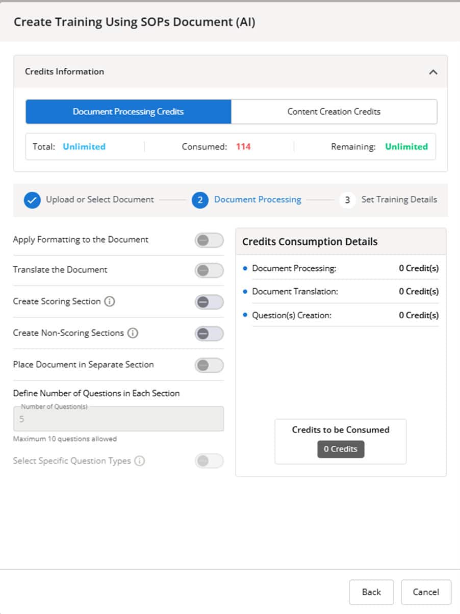 Create Training through AI