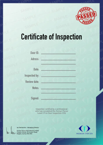 FDI - Certificate of Inspection Template