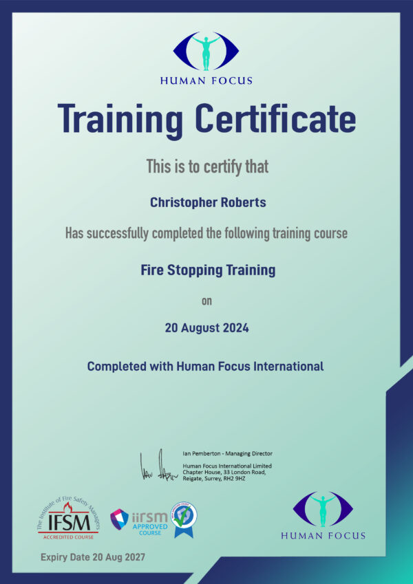 Fire Stopping Training | Online Course & Certification