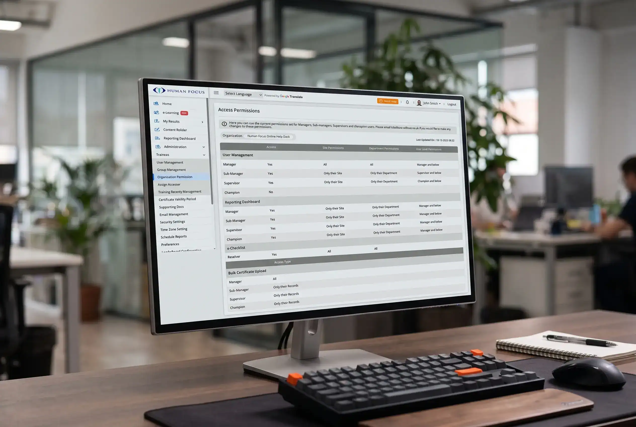 How Organisation Access Permissions Work in Human Focus