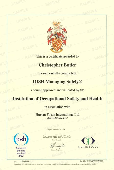 IOSH Managing Safely® Certification