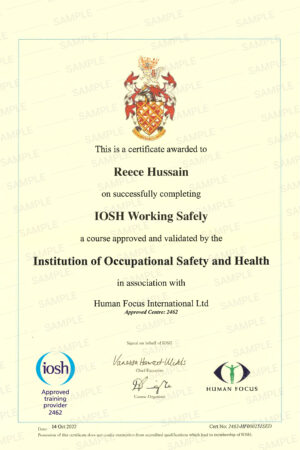 IOSH Working Safely Certification
