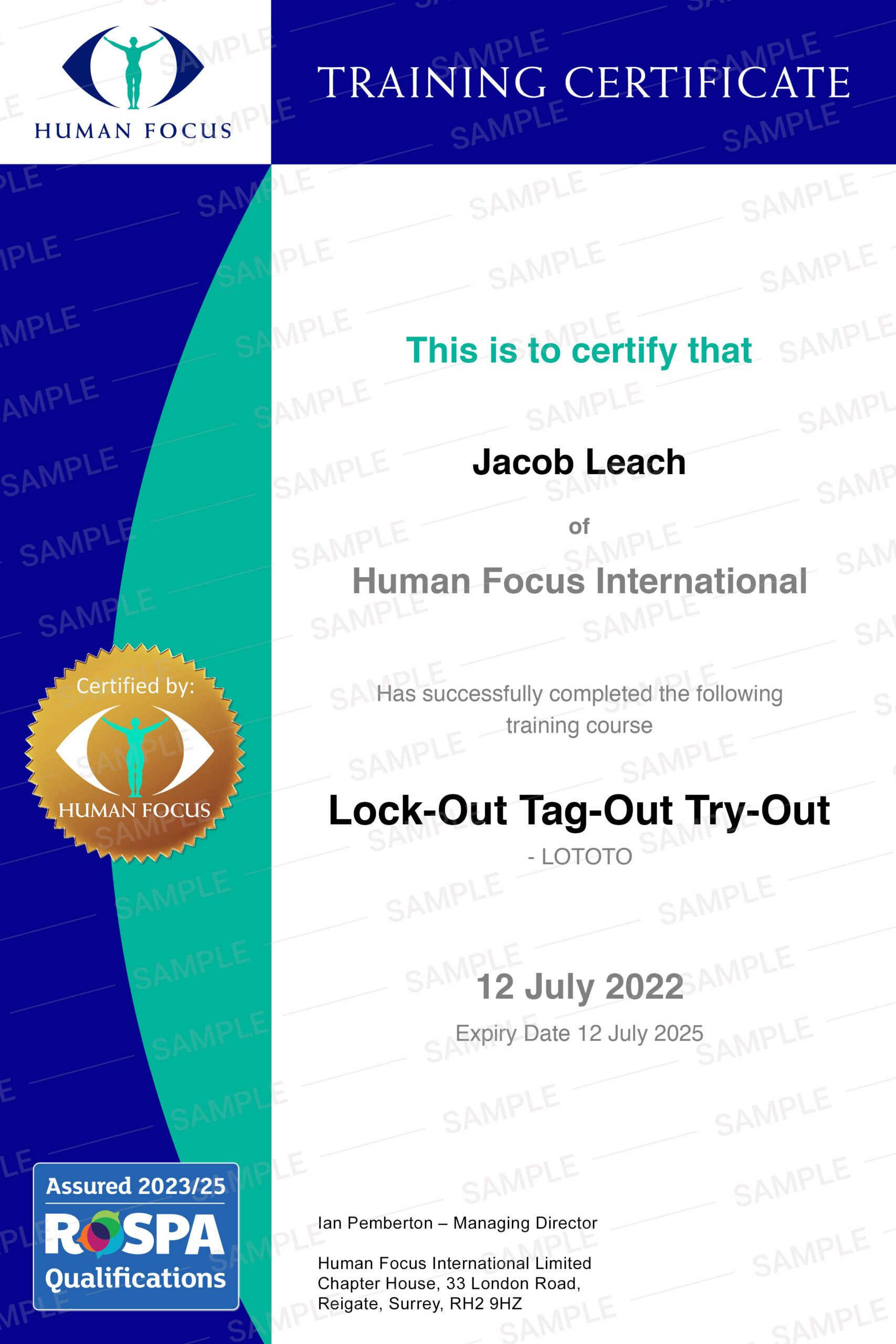 LOTOTO training certification