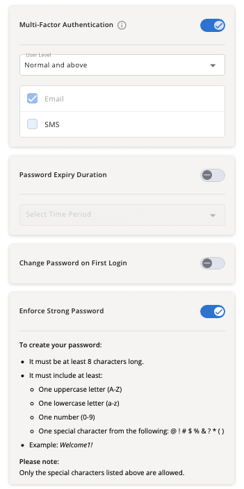 Multi-Factor Authentication is enabled, passwords with 8 or more characters are still accepted