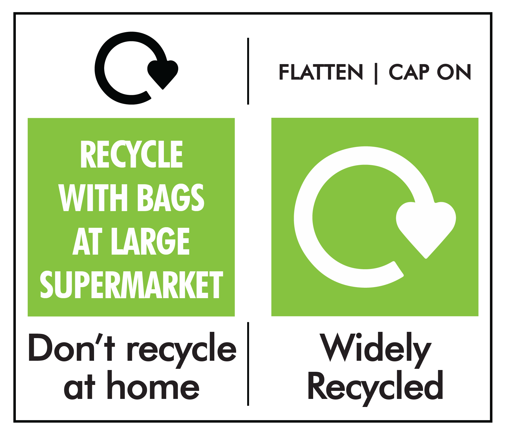 Recycle with bag in large supermarket