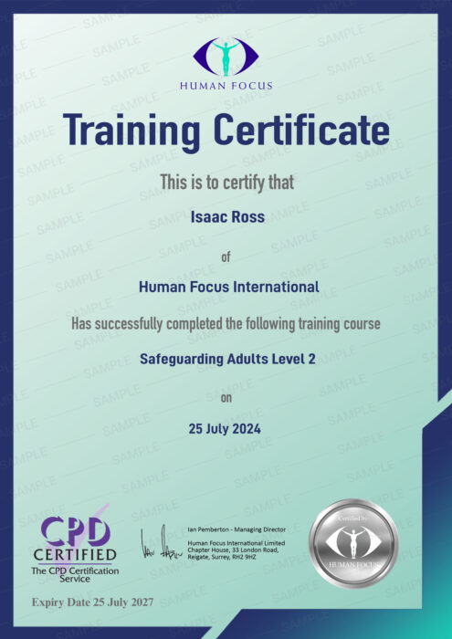 Safeguarding Adults Level 2 Training Certification