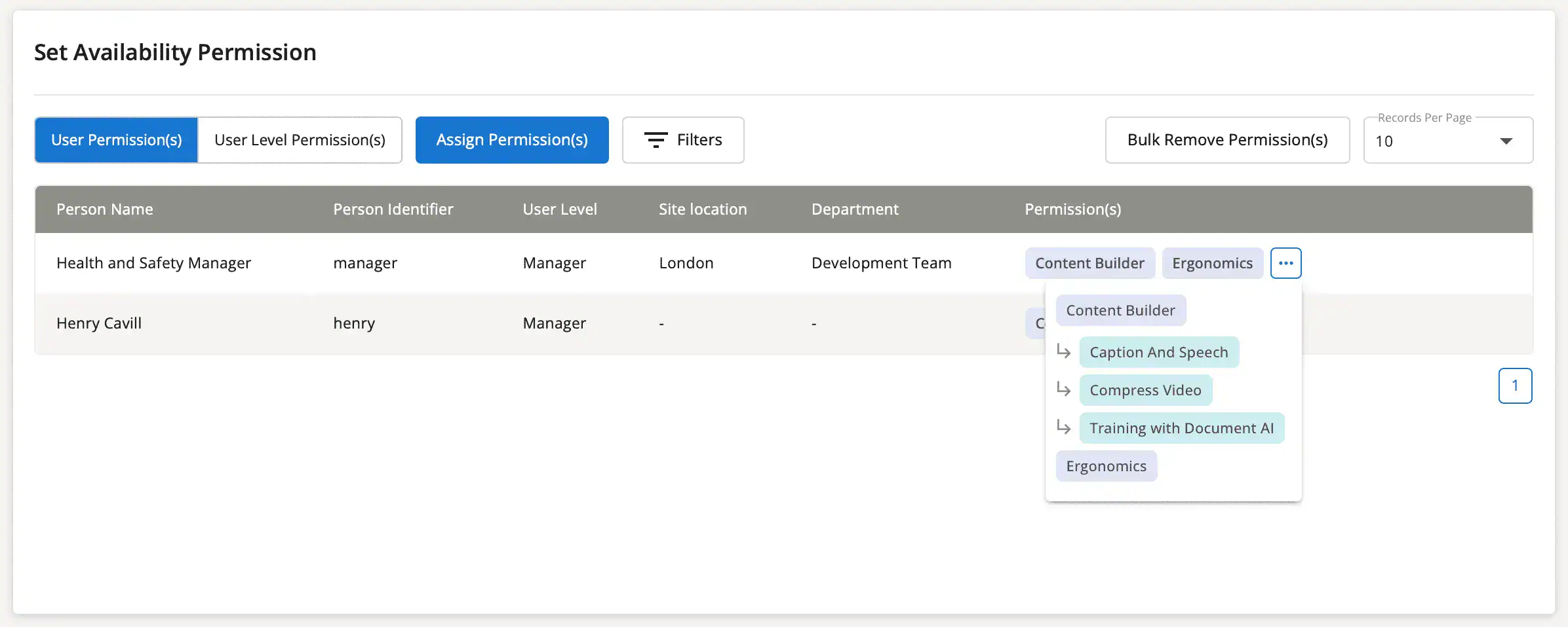 Availability Permission Update