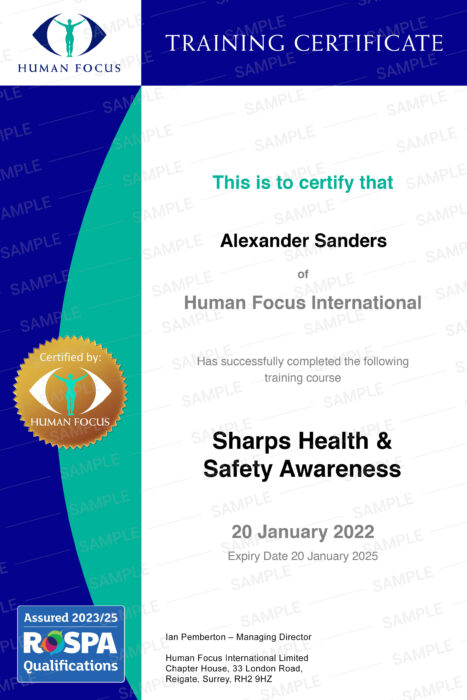 Sharps Training Certification