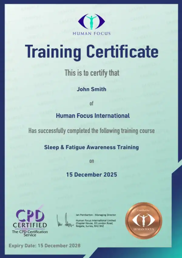 Sleep and Fatigue Awareness Certificate