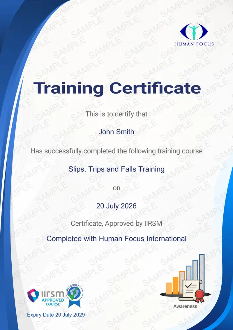 Slips, Trips and Falls Online Training Certiciate
