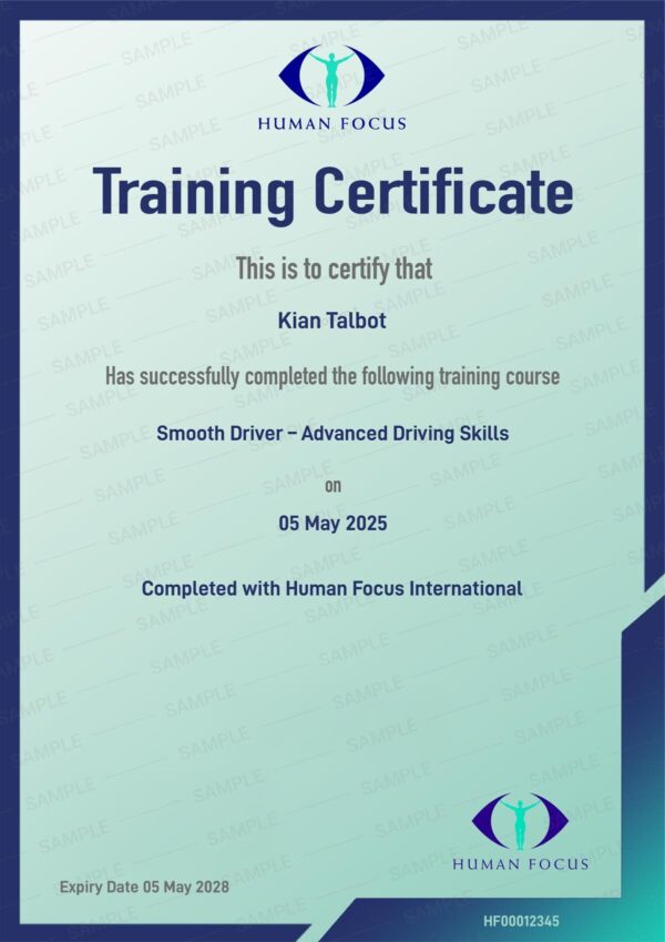 Smooth Driver Advanced Driving Skills Certificate