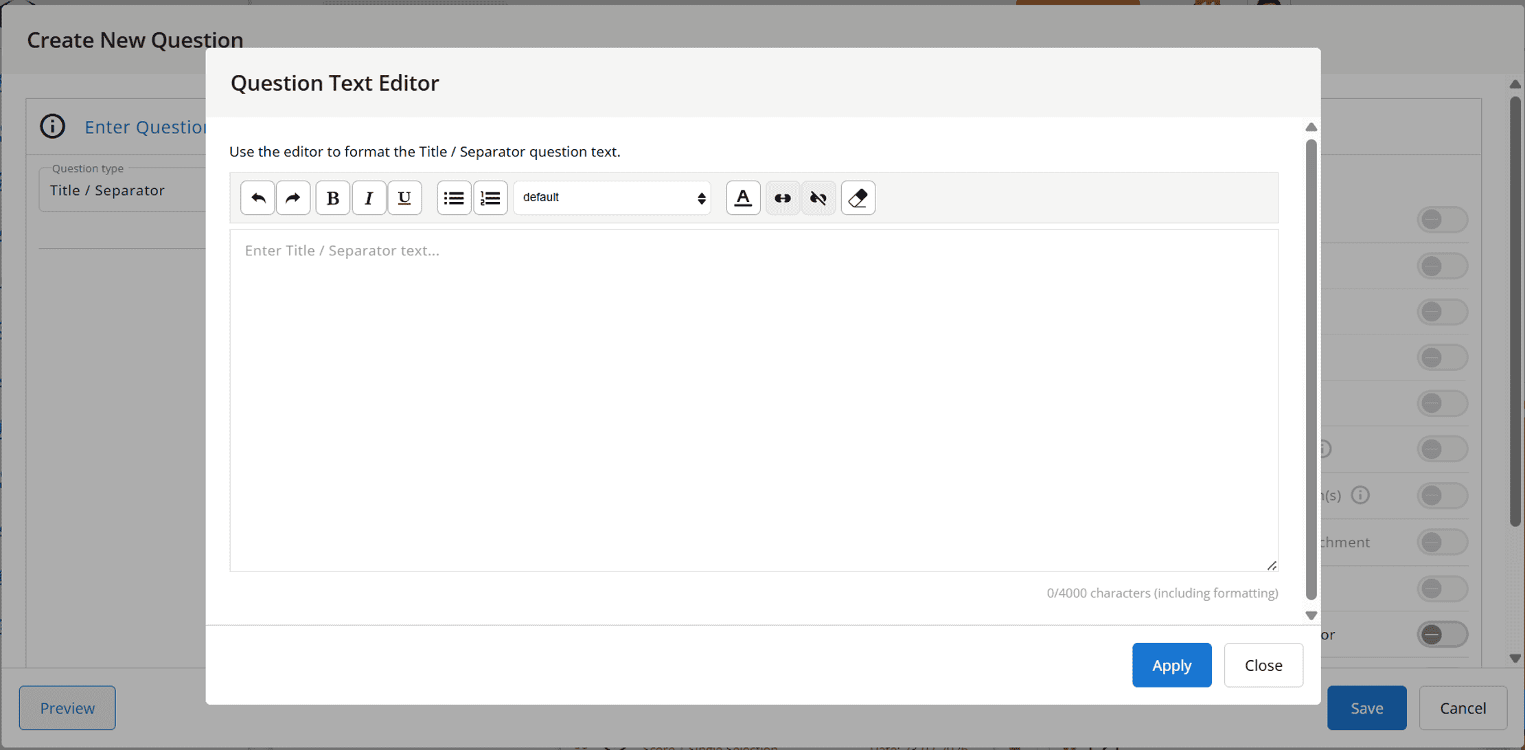 Title Seprator Question