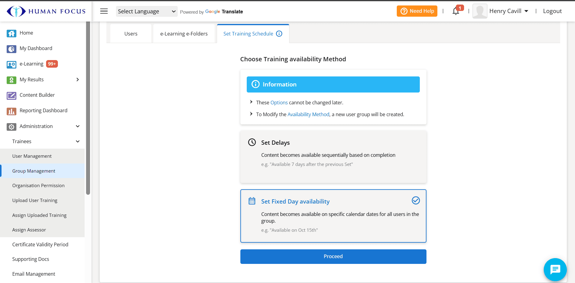 User Group Course Scheduling – Fixed Date Option