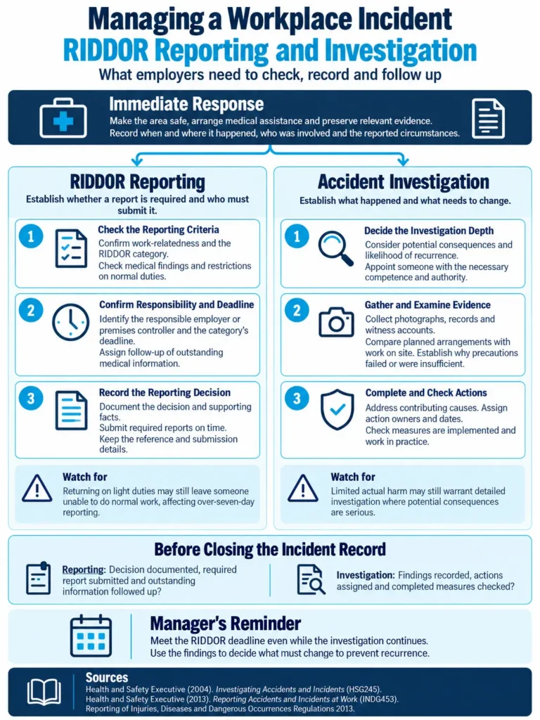 Workplace Incident RIDDOR Reporting