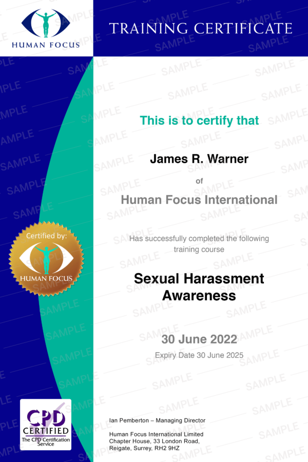 Sexual Harassment Training Online Course And Certificate 