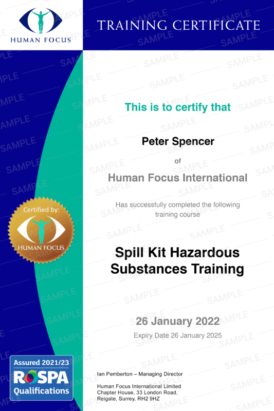 Spill Kit Training Online Course Human Focus